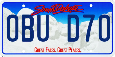 SD license plate 0BUD70