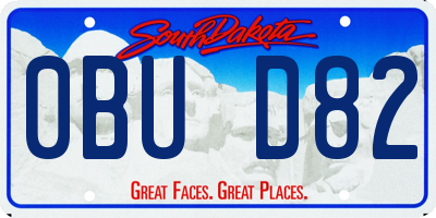 SD license plate 0BUD82