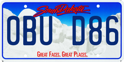 SD license plate 0BUD86