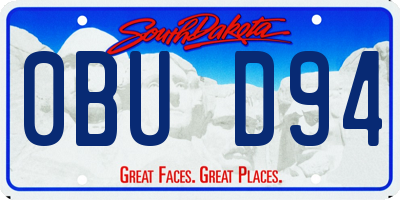 SD license plate 0BUD94