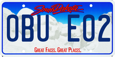 SD license plate 0BUE02