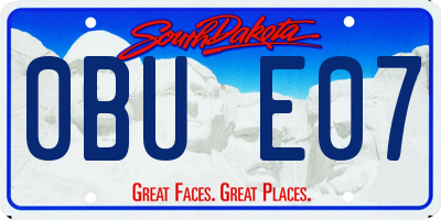 SD license plate 0BUE07