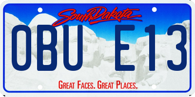SD license plate 0BUE13