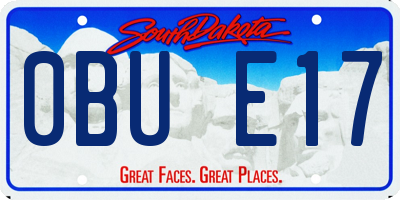 SD license plate 0BUE17