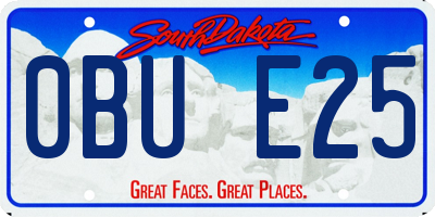 SD license plate 0BUE25