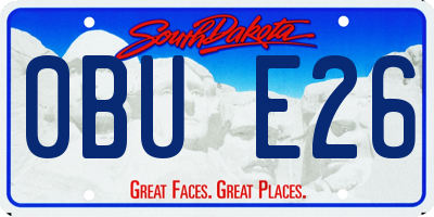 SD license plate 0BUE26