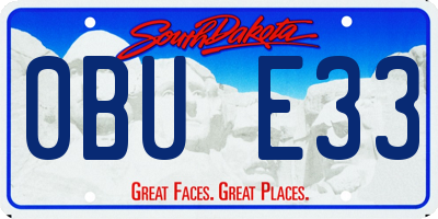 SD license plate 0BUE33