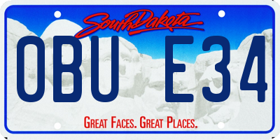 SD license plate 0BUE34