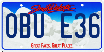SD license plate 0BUE36