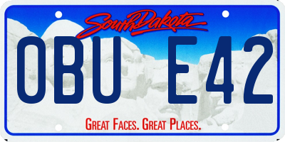 SD license plate 0BUE42