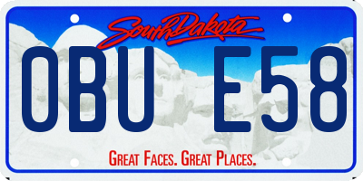 SD license plate 0BUE58