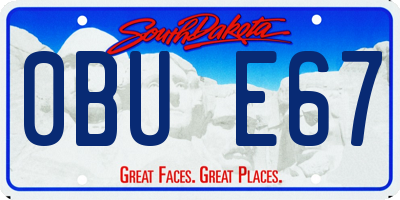 SD license plate 0BUE67