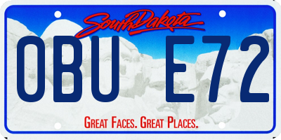 SD license plate 0BUE72
