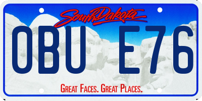 SD license plate 0BUE76