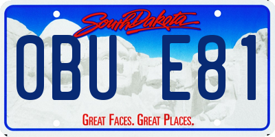 SD license plate 0BUE81
