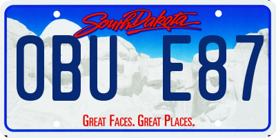 SD license plate 0BUE87