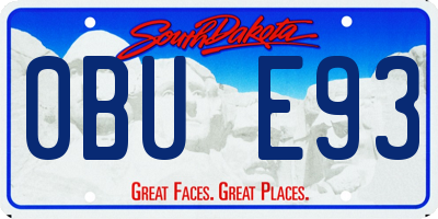 SD license plate 0BUE93