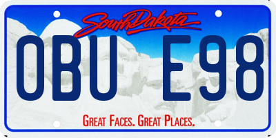 SD license plate 0BUE98