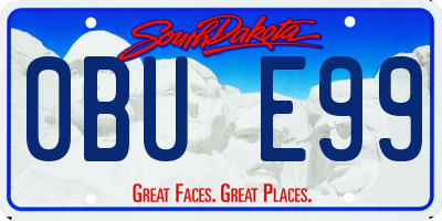 SD license plate 0BUE99