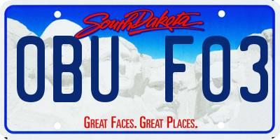SD license plate 0BUF03