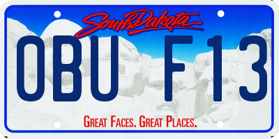 SD license plate 0BUF13