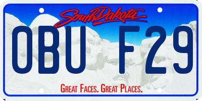 SD license plate 0BUF29