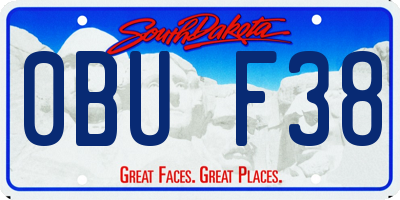 SD license plate 0BUF38
