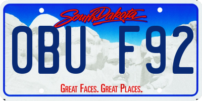 SD license plate 0BUF92