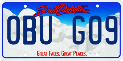 SD license plate 0BUG09