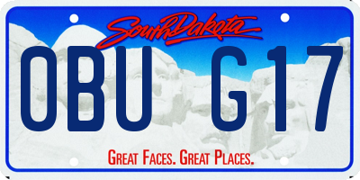 SD license plate 0BUG17