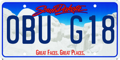SD license plate 0BUG18