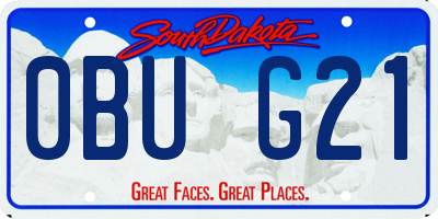 SD license plate 0BUG21