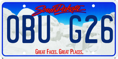SD license plate 0BUG26