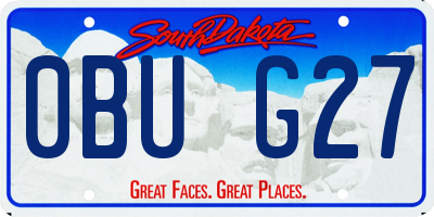 SD license plate 0BUG27