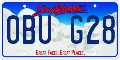 SD license plate 0BUG28