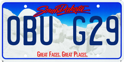 SD license plate 0BUG29