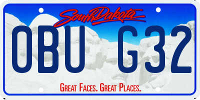 SD license plate 0BUG32