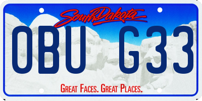 SD license plate 0BUG33