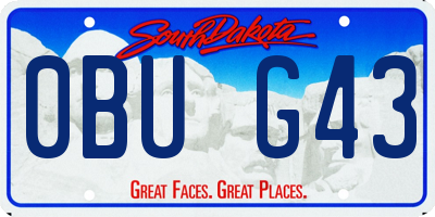 SD license plate 0BUG43