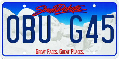SD license plate 0BUG45