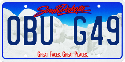 SD license plate 0BUG49