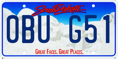 SD license plate 0BUG51