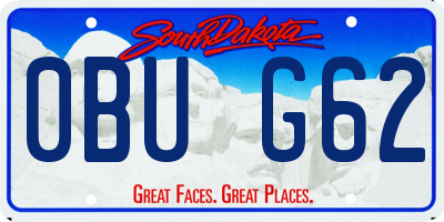 SD license plate 0BUG62