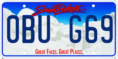 SD license plate 0BUG69