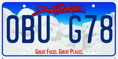 SD license plate 0BUG78