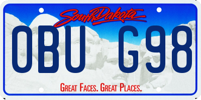 SD license plate 0BUG98