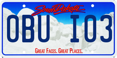 SD license plate 0BUI03