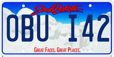 SD license plate 0BUI42