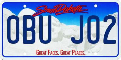 SD license plate 0BUJ02