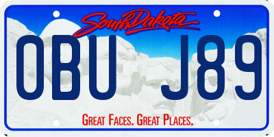 SD license plate 0BUJ89